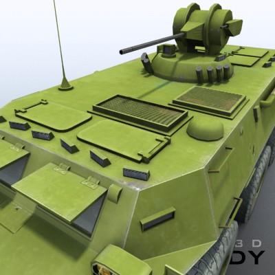 3D Model of Game-ready model of Chinese ZSL92 Wheeled Armoured Vehicle with 2 color schemes. Each scheme include: 3 RGB textures (hull,turret,wheels) and 1 RGBA texture (windows) - 3D Render 5